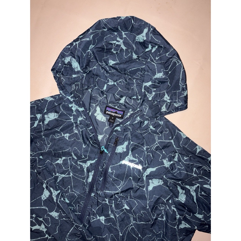 Patagonia Houdini Jacket Medium Water Repellent Lightweight Hooded Geometric
